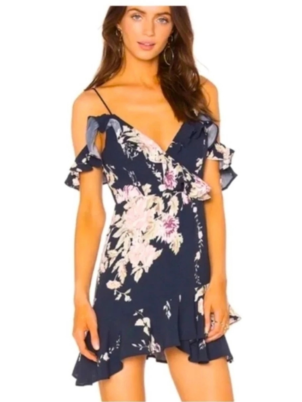 MAJORELLE Salsa Dress in Fauna Navy Floral Size M